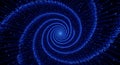 Blue glowing particle spiral with digital data flow effect loop Royalty Free Stock Photo