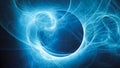 Blue glowing plasma curves in space