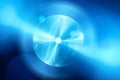 Blue glowing plasma sphere in space fractal Royalty Free Stock Photo