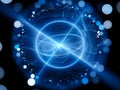 Blue glowing quantum with rays and spherical force field Royalty Free Stock Photo