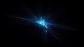 Blue glowing quantum weapon in space isolated