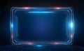 Blue Glowing Rectangle Frame with Technology Background Royalty Free Stock Photo