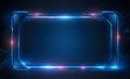 Blue Glowing Rectangle Frame with Technology Background Royalty Free Stock Photo