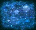 Scratched Glowing Blue Bokeh Background Royalty Free Stock Photo