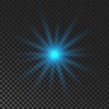 Blue glowing sparkling star Royalty Free Stock Photo