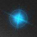 Blue glowing sparkling star Royalty Free Stock Photo