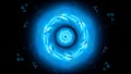 Blue glowing spinning electric force abstract background Royalty Free Stock Photo
