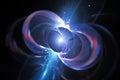 Blue glowing spinning neutron star Royalty Free Stock Photo