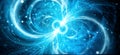 Blue glowing spinning neutron star in space Royalty Free Stock Photo