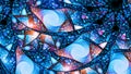 Blue glowing stained glass abstract fractal