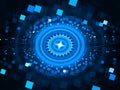 Blue glowing stargate with particles in space Royalty Free Stock Photo