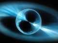 Blue glowing supermassive mysterios object in space gamma ray burst Royalty Free Stock Photo