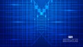 Blue glowing tech composition consisting of rays, lines Abstract vector background Royalty Free Stock Photo