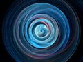 Blue glowing wavy spin in space, gravitational waves Royalty Free Stock Photo