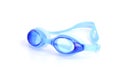 Blue goggles for swim on white background Royalty Free Stock Photo