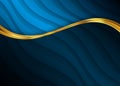 Blue and gold abstract background template for website, banner, business card, invitation Royalty Free Stock Photo