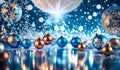 Christmas background with beautiful xmass ball and etheral starry veil Royalty Free Stock Photo