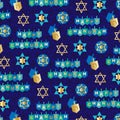 Blue gold chanukah pattern Royalty Free Stock Photo