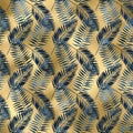 Blue and Gold Digital Pepar background Royalty Free Stock Photo