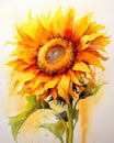 The Sunflower Graded Wash Technique Light Watercolor Skinny Upper Arms Bright Explosion Dawn Jagged Lines Thick Impasto Stunning