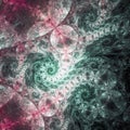 Red and green fractal swirls Royalty Free Stock Photo