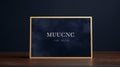 Blue Gold Frame With Muung Word - Unica Zrn Style Royalty Free Stock Photo