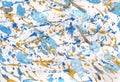 Blue, gold, gray and white abstract hand painted background Royalty Free Stock Photo