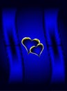 Blue and Gold Hearts Valentines Background