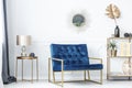 Blue and gold living room