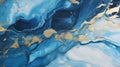 Blue gold marble background abstract. Natural Luxury abstract ocean.