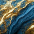 Blue and Gold Marble Texture with Cracks