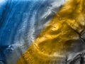 Blue, gold metallic pearlescent plastic for backgrounds and textures. Royalty Free Stock Photo