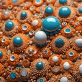 Blue and gold micro marbles digital art