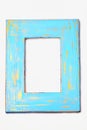 Blue and gold painted distressed frame