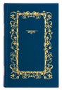 Blue with gold pattern vintage book cover