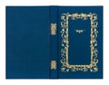 Blue with gold pattern vintage book cover