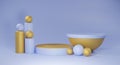 Blue and gold podium 3d rendered Royalty Free Stock Photo