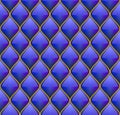 Blue with Gold Quilted Leather Seamless Background