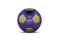 Blue Gold soccer ball on white background. Realistic 3d Blue football ball. Bronze blue football ball Royalty Free Stock Photo