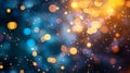 Blue And Gold Sparkling Lights Bokeh Background Royalty Free Stock Photo