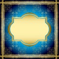 Blue and gold vintage card - vector Royalty Free Stock Photo