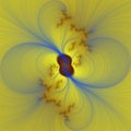 Blue gold yellow flower shapes, fractal, energy abstract texture, graphics Royalty Free Stock Photo