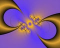 Blue gold yellow bright shapes, baroque fantasy fractal, abstract flowery spiral shapes, background Royalty Free Stock Photo