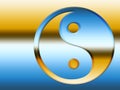 Blue and Gold Yin Yang Symbol