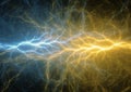 Blue and golden abstract lightning Royalty Free Stock Photo