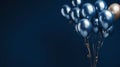 Blue And Golden Balloons On A Vray Tracing Background Royalty Free Stock Photo