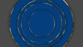 Blue golden luxury circular seamless looped animated background. 3d circle rings minimal animation for presentation, event party