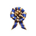 blue and golden ribbon for winner Championships