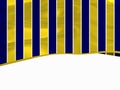 Blue and golden stripes of baseball fashion over white