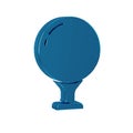 Blue Golf ball on tee icon isolated on transparent background.